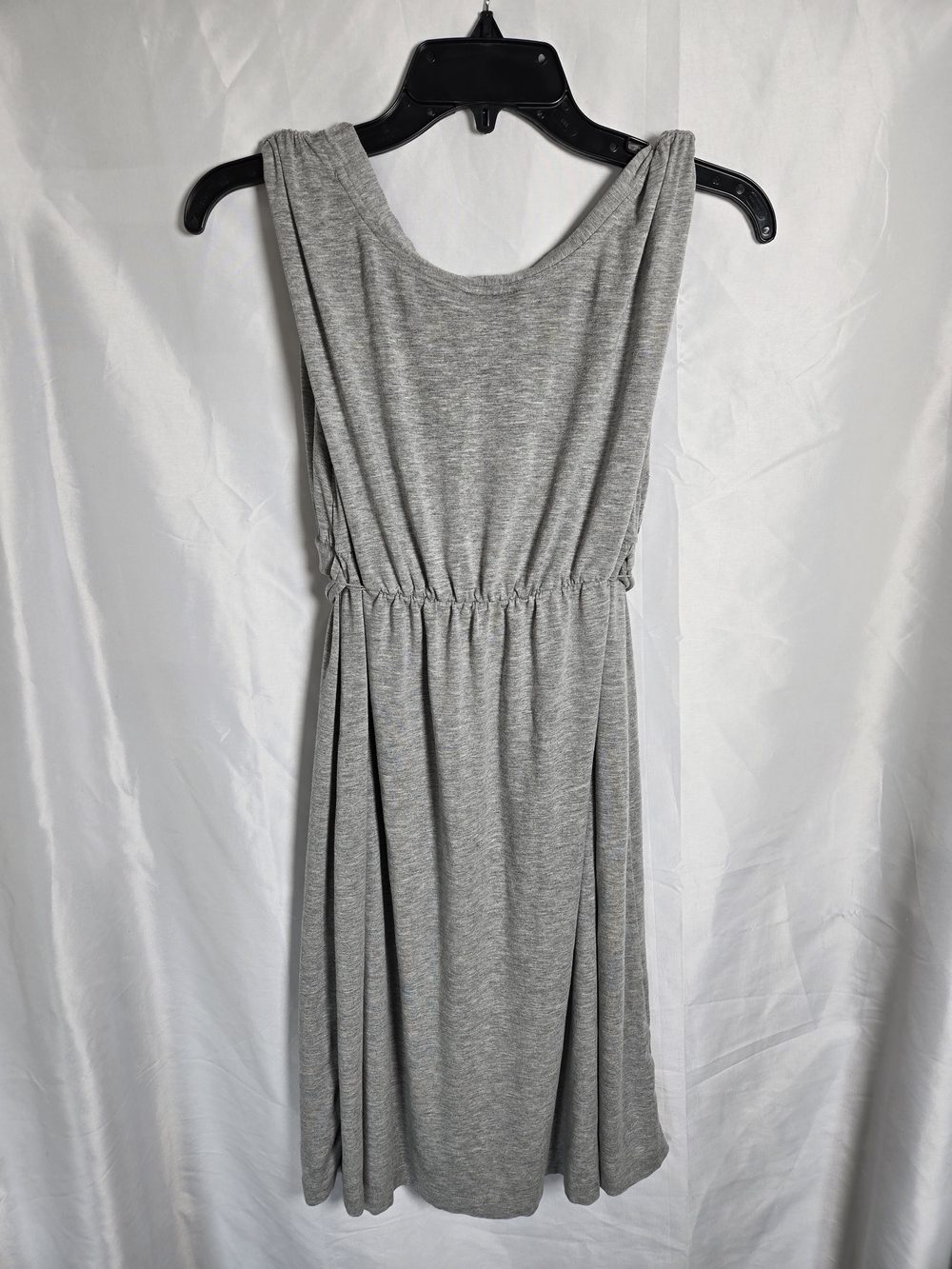 LOFT Light Gray Sleeveless V-Neck Wrap-Style Mini Dress - Picture 3 of 4